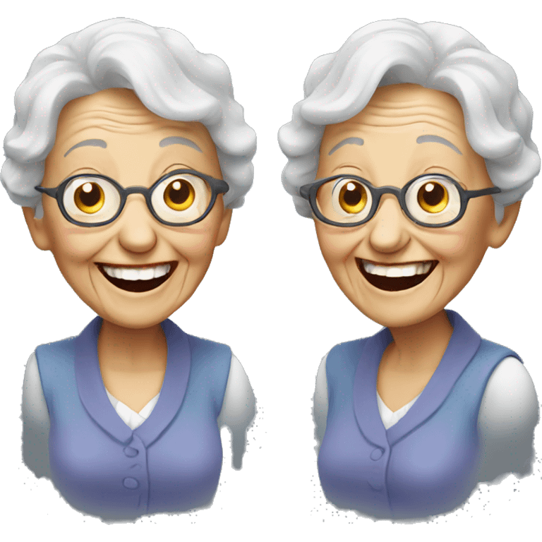 Laughing old lady emoji