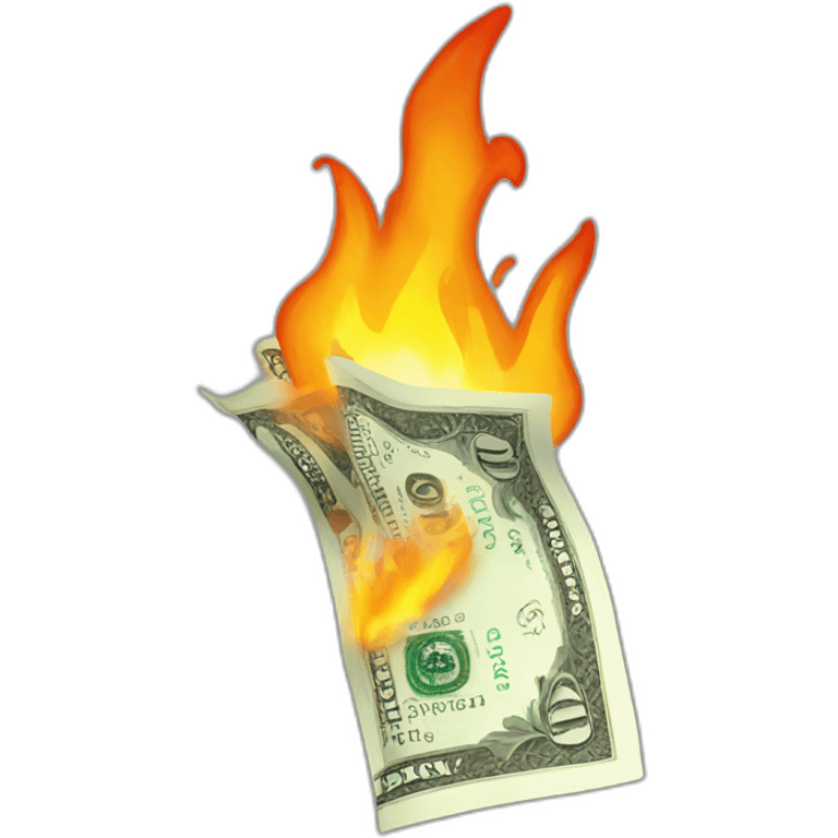 Money on fire emoji