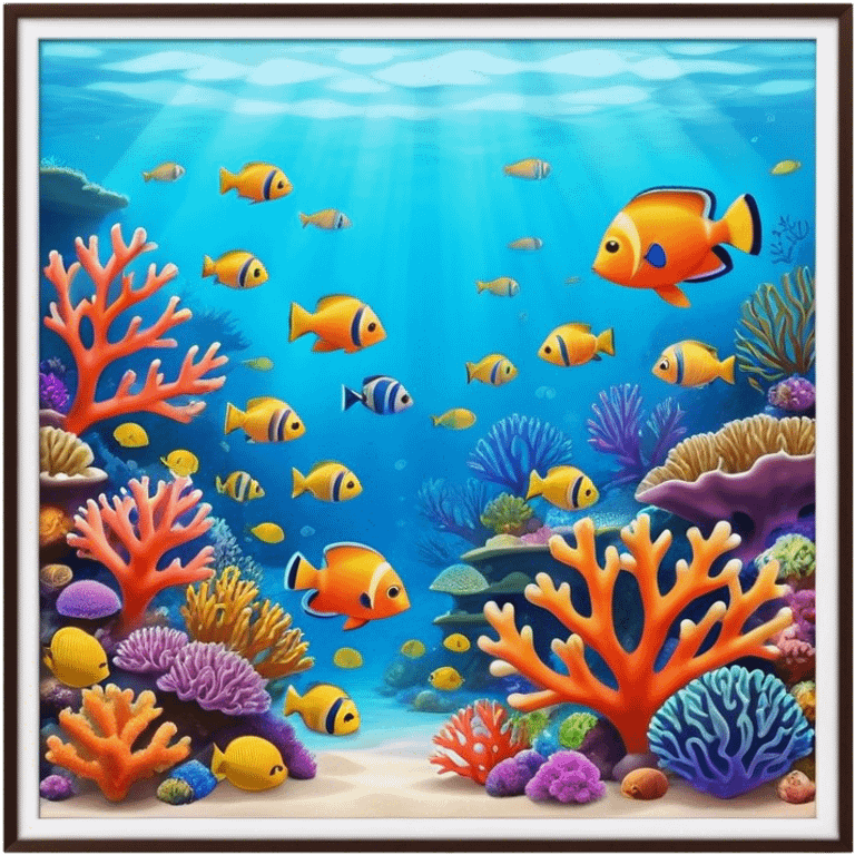 Great Barrier Reef Landmark Emoji – Featuring colorful coral formations and tropical fish. emoji