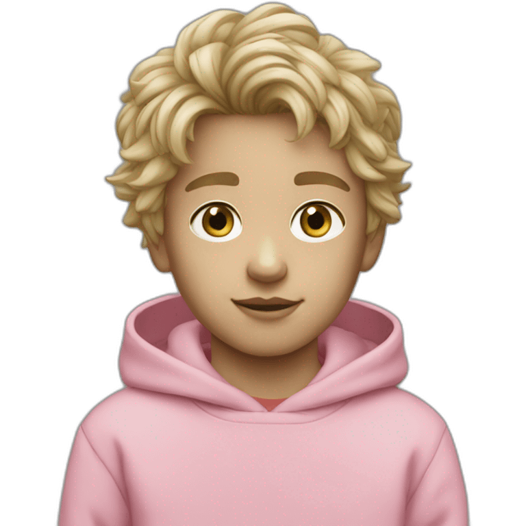 boy fair hair and pink sweatshirt stone island  emoji