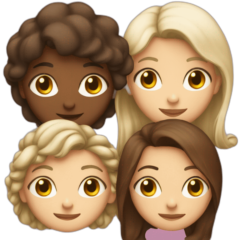 Emoji Group of 4 people in which 2 people and 2 girls emoji