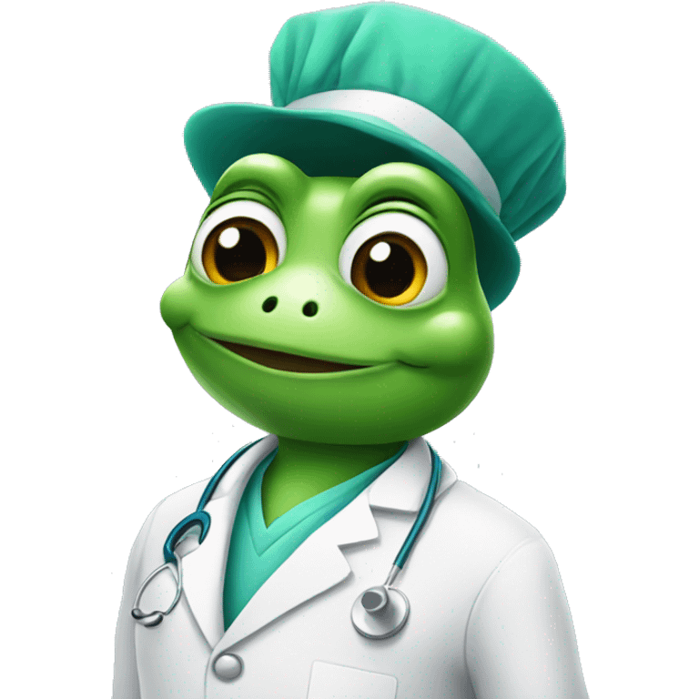 Cute frog doctor  emoji