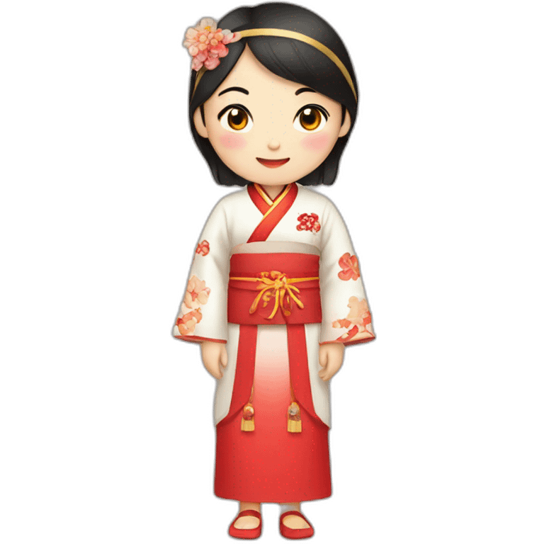 Chinese lady wear Chinese traditional clothes emoji