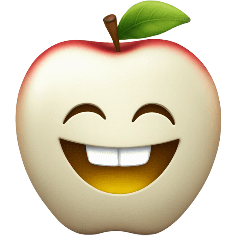 Emoji Apple who laughs, with shadows around him emoji