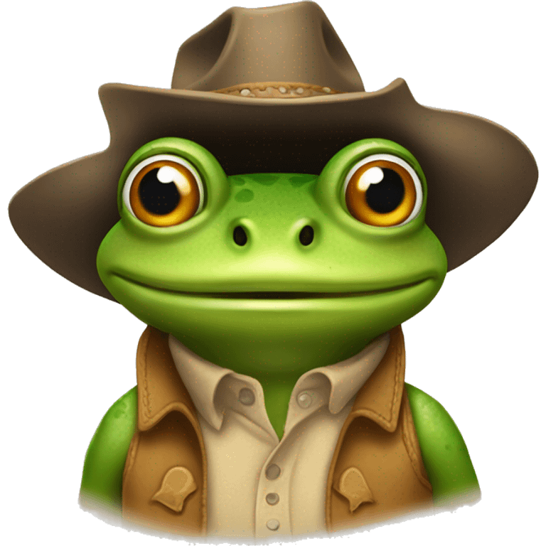 Frog with cowboy hat  emoji