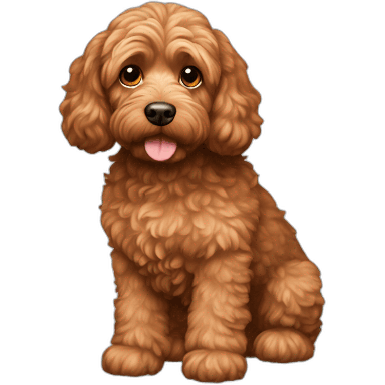 Reddish light brown cockapoo full body emoji