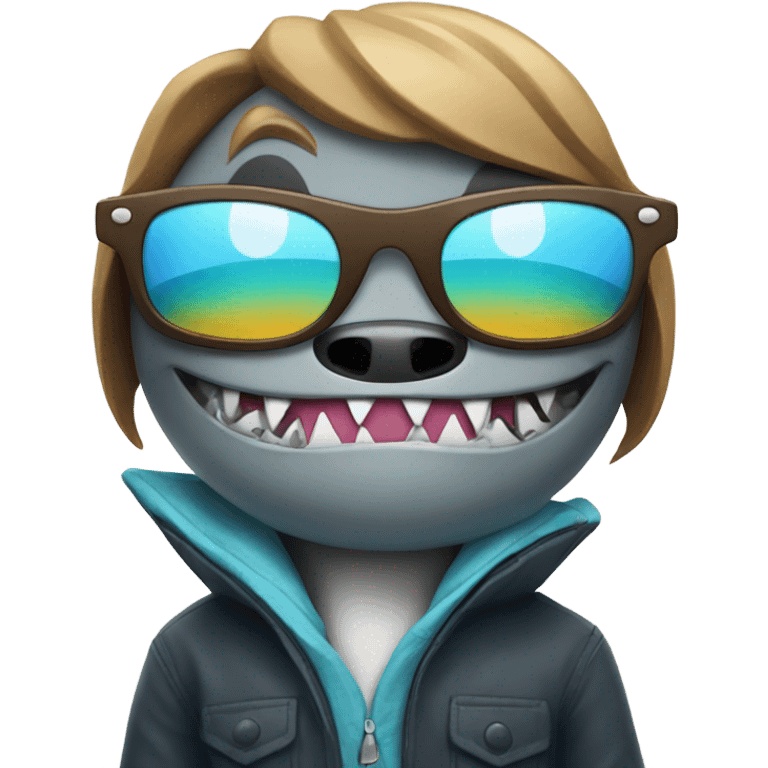 Shark with sunglasses  emoji