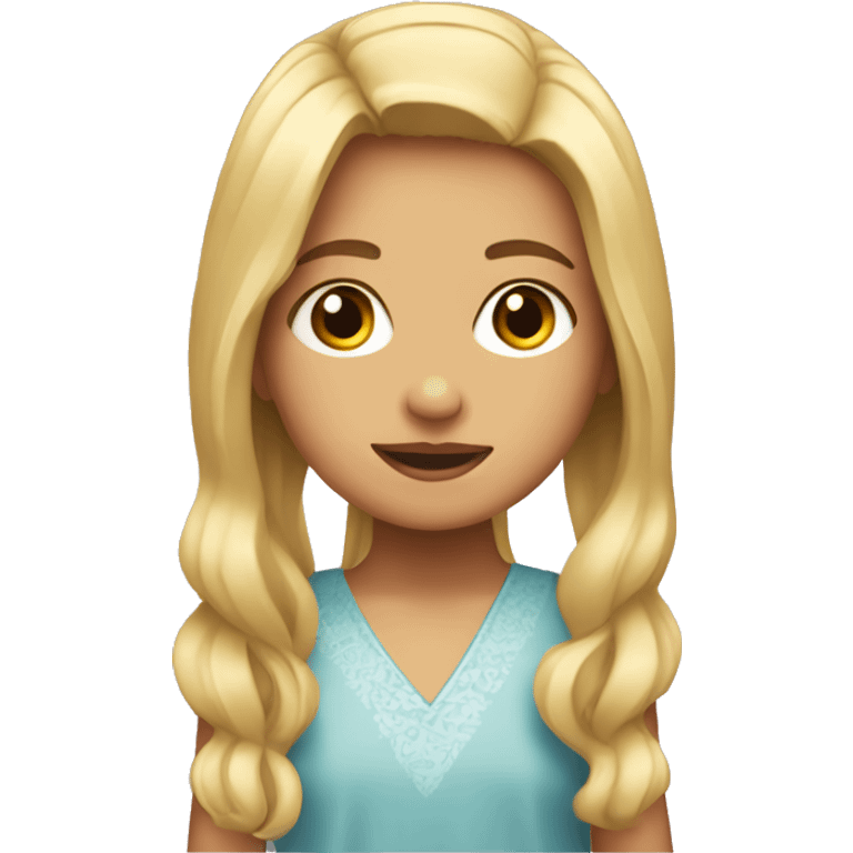 Una niña con pelo rubio emoji