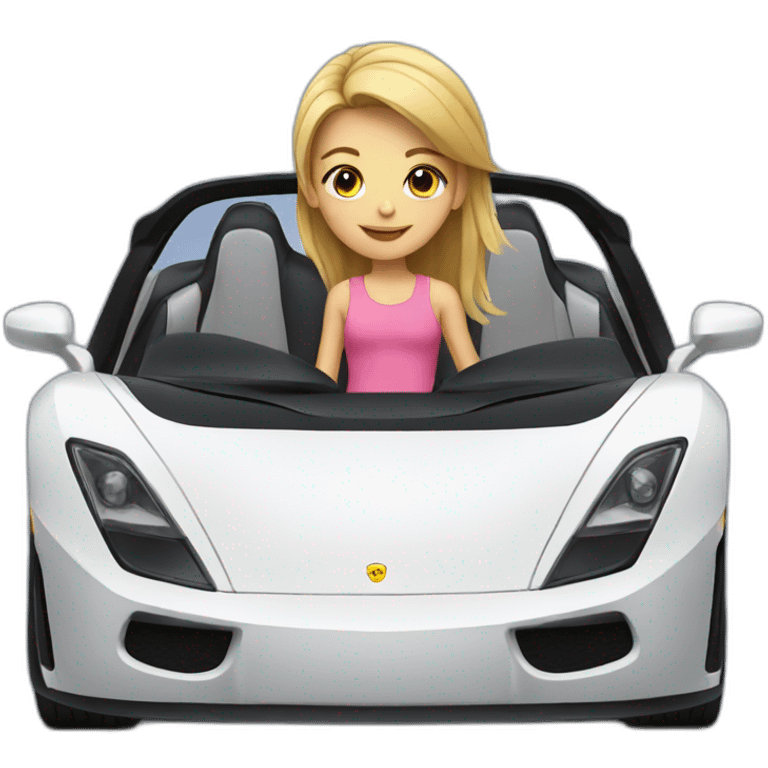 girl in a sports car emoji