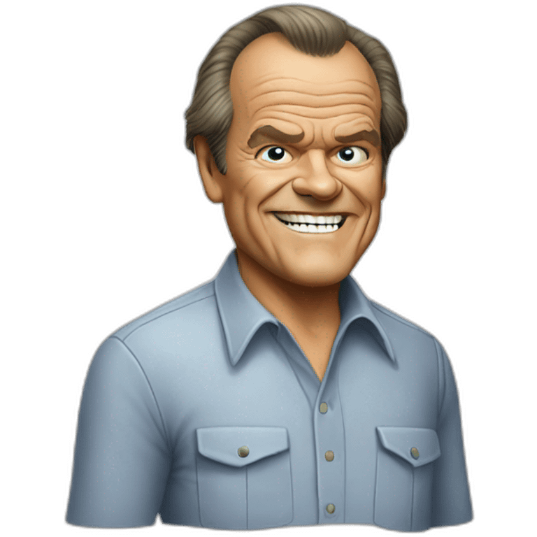 jack nicholson cartoon wearing shirt emoji