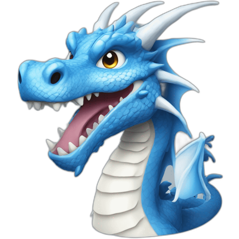 Blue and white dragon  emoji