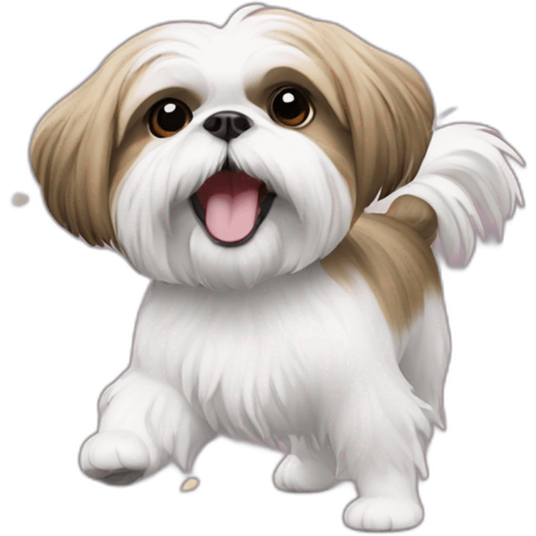 Shih tzu dances cha chz emoji