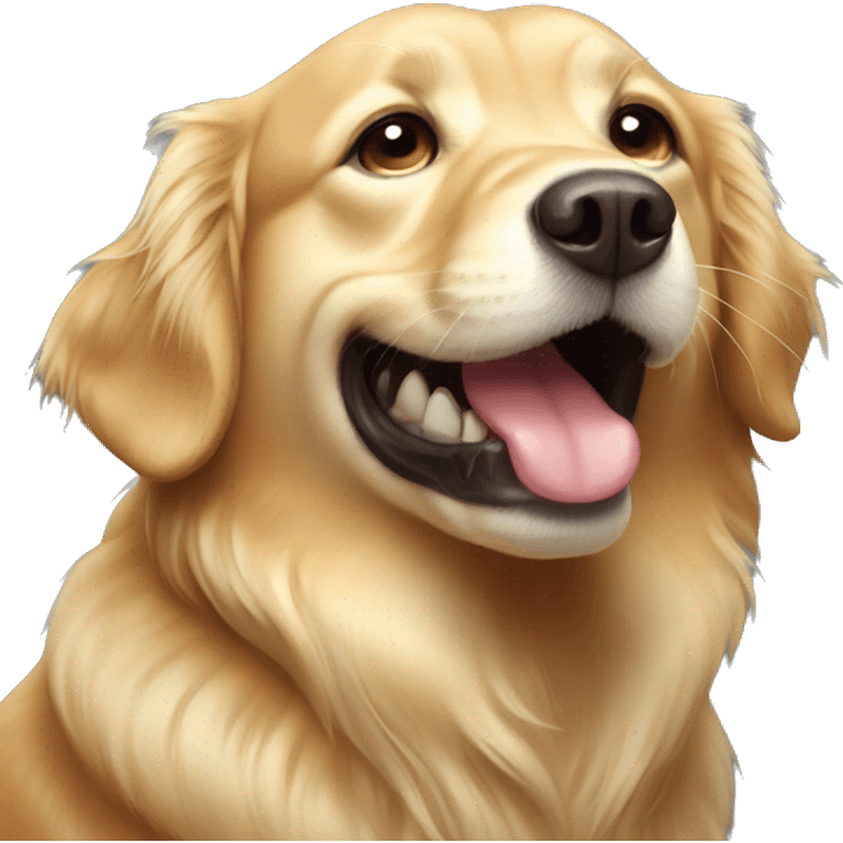 golden retriever with crooked teeth emoji