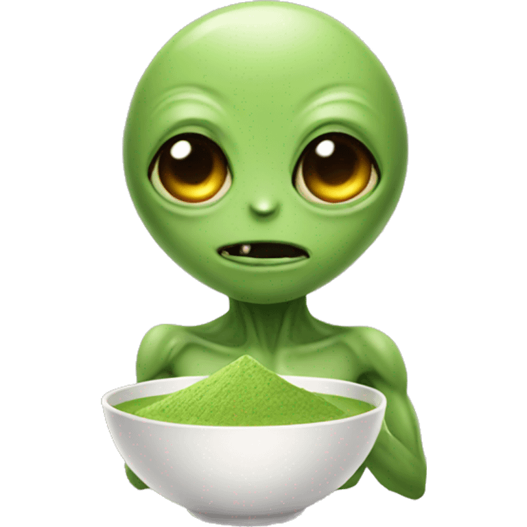 alien with matcha  emoji