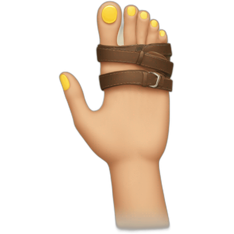 hand holding sandal emoji