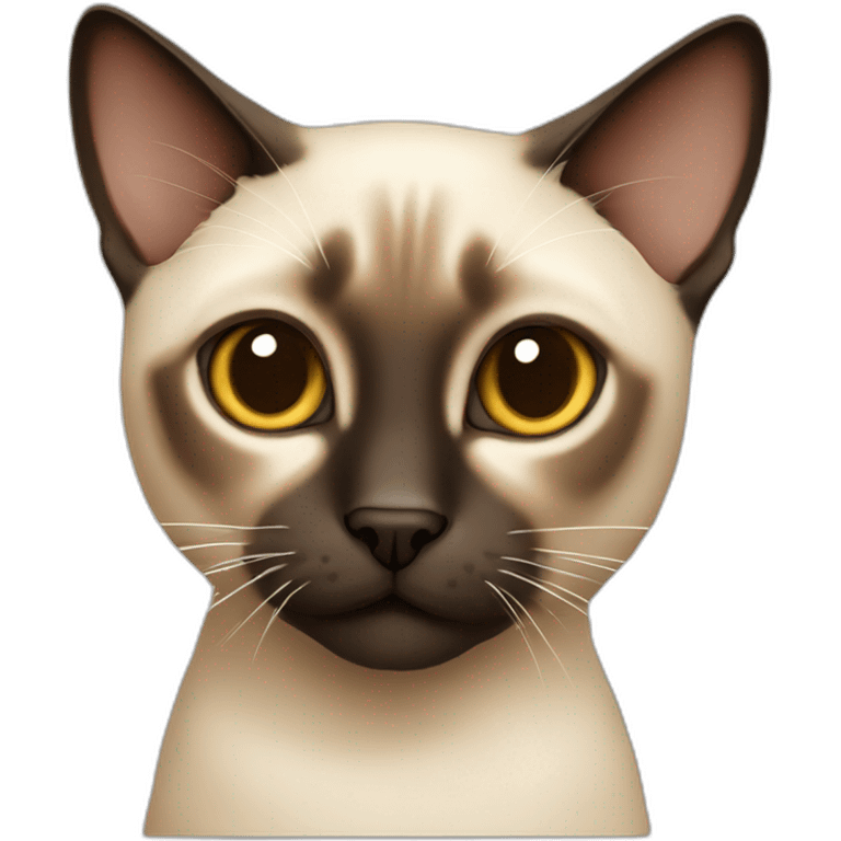 siamese cat with the face more brown emoji