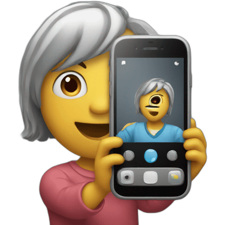 holding iPhone recording video emoji