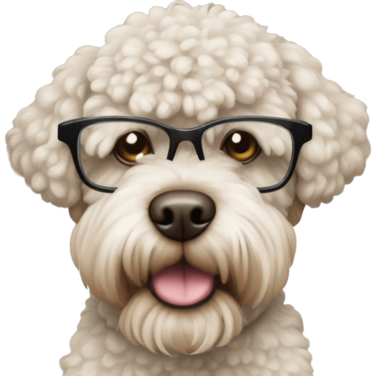 lagotto romagnolo beige dog with glasses  emoji