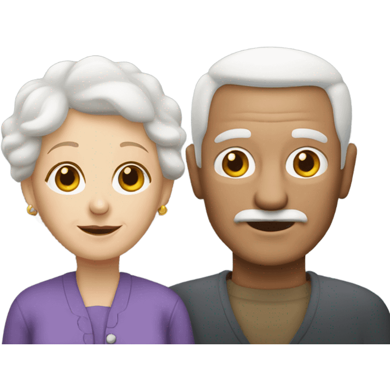 white grandma and white grandpa emoji