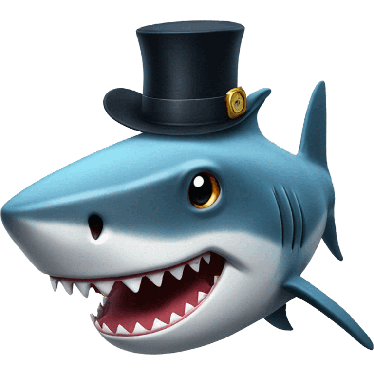 shark woth tophat emoji