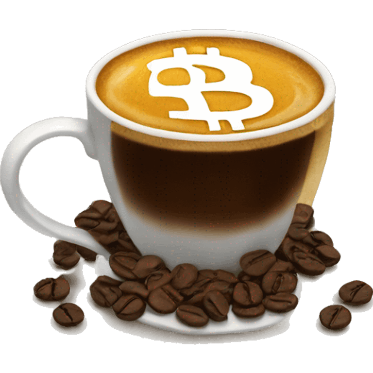 coffee with bitcoin emoji