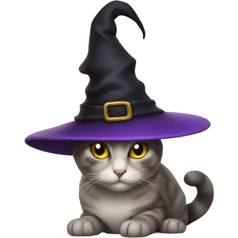 Cat with witches hat emoji