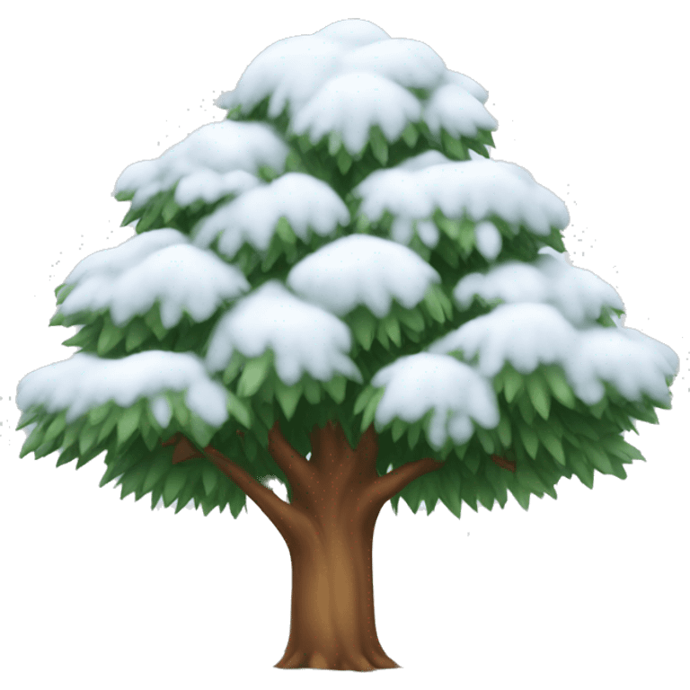 Tree with snow emoji