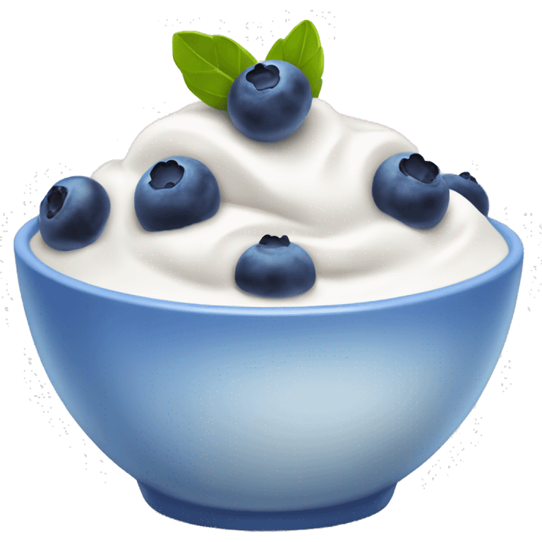 a bowl with yogurt and blueberries  emoji