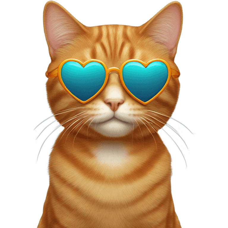 Ginger Cat with heart shaped sunglasses emoji