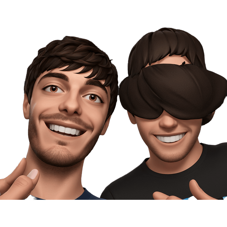 two boys smiling together emoji