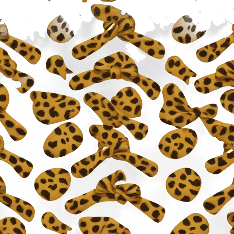 Leopard patterned bow emoji