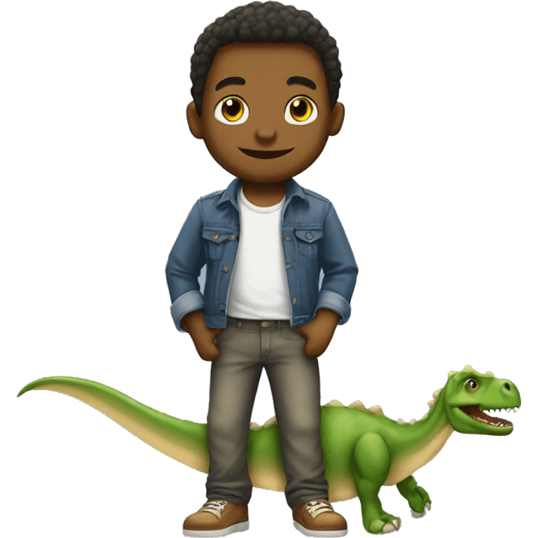 Garçon ave un dino emoji