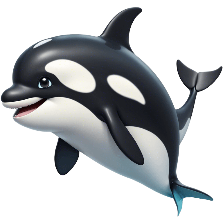 Cinematic Comical orca Portrait Emoji, Head tilted dramatically with an exaggeratedly shocked expression, featuring a sleek black-and-white body with wide, comically expressive eyes full of playful disbelief and animated flippers, Simplified yet hilariously expressive features, highly detailed, glowing with a slightly sassy oceanic glow, high shine, dramatic yet playful, stylized with an air of cheeky marine mischief, soft glowing outline, capturing the essence of a meme-worthy orca that looks ready to make waves with its hilariously dramatic antics! emoji