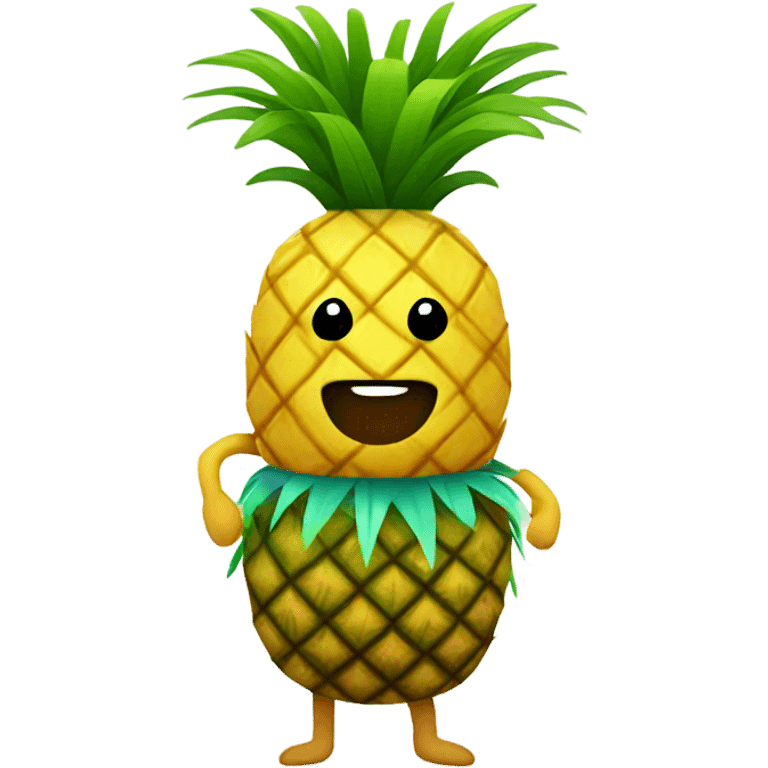 Pineapple with a grass skirt emoji