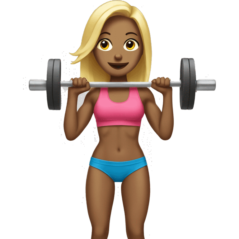 fit and skinny weight lifting blonde girl emoji