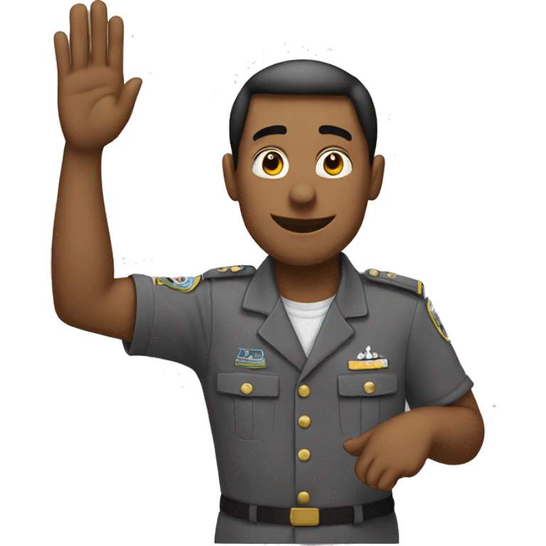 man saluting with second on he emoji