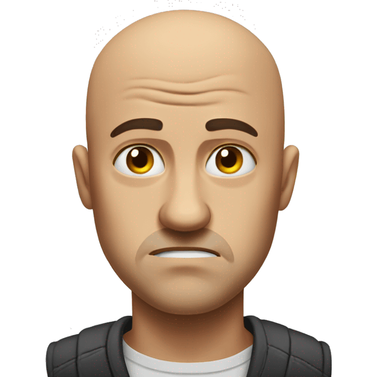 Angry crying bald man emoji