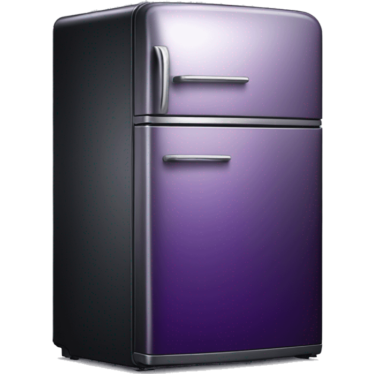 Realistic Metallic dark purple fridge isolated.  emoji