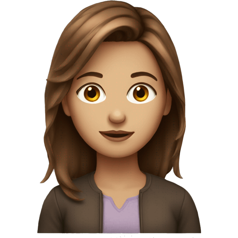 beautiful brown-haired girl emoji