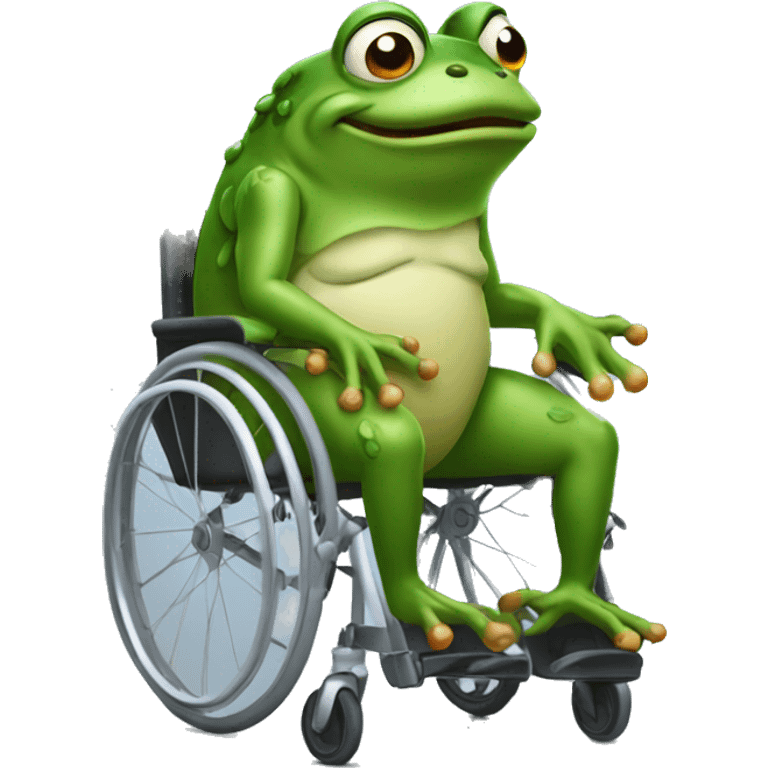 Angry frog on wheelchair  emoji