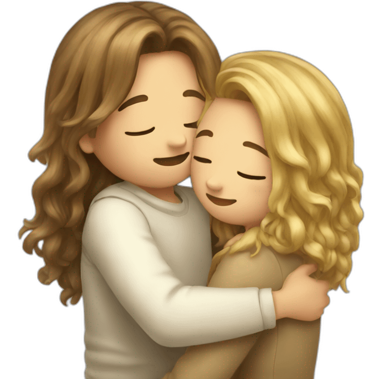 Hug, ios long hair  emoji