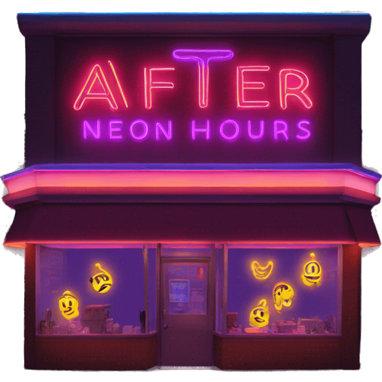 After Hours neon sign emoji