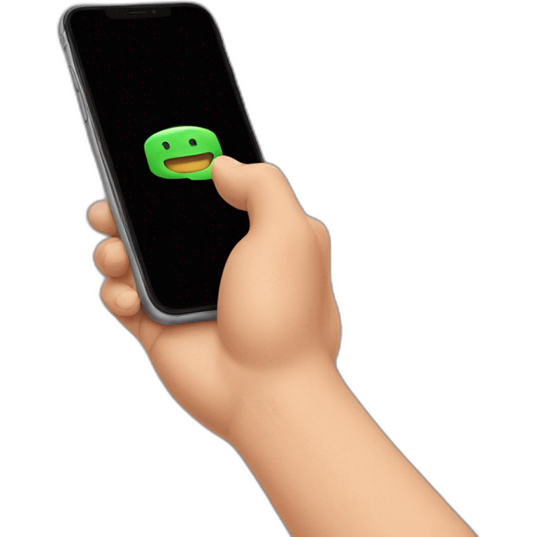 hand holding phone emoji