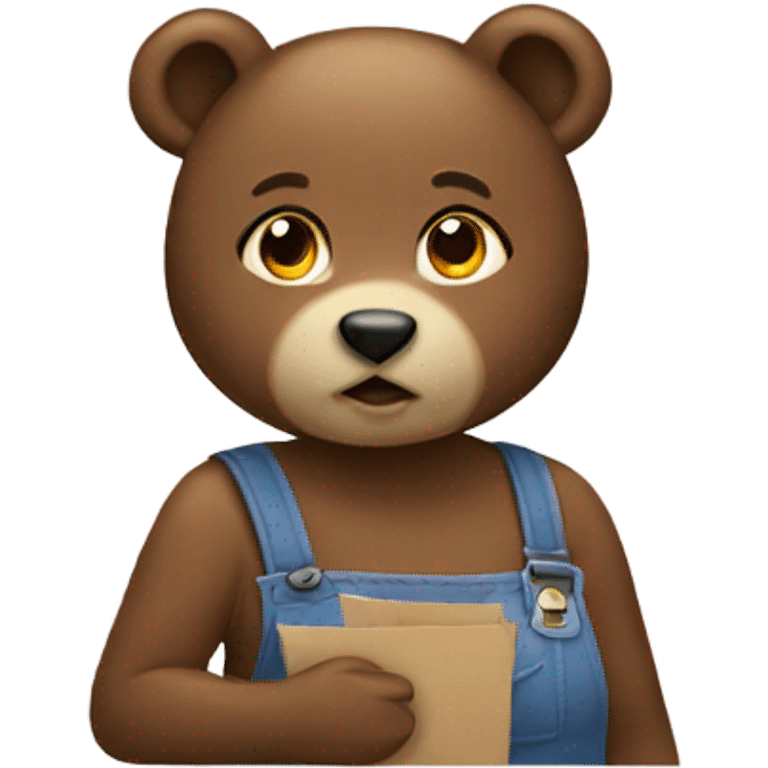 Girl bear working emoji