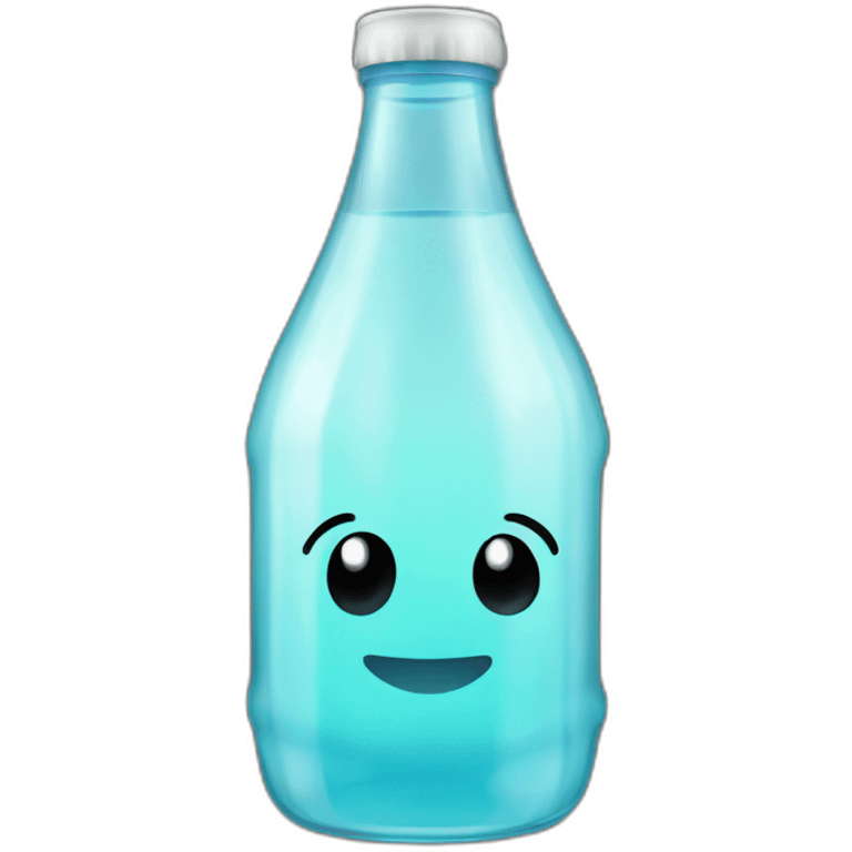 Carbonated water in a glass bottle  emoji