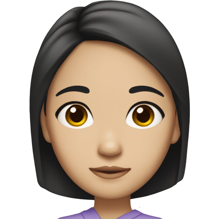 Asian girl with slightly tan skin and black hair emoji