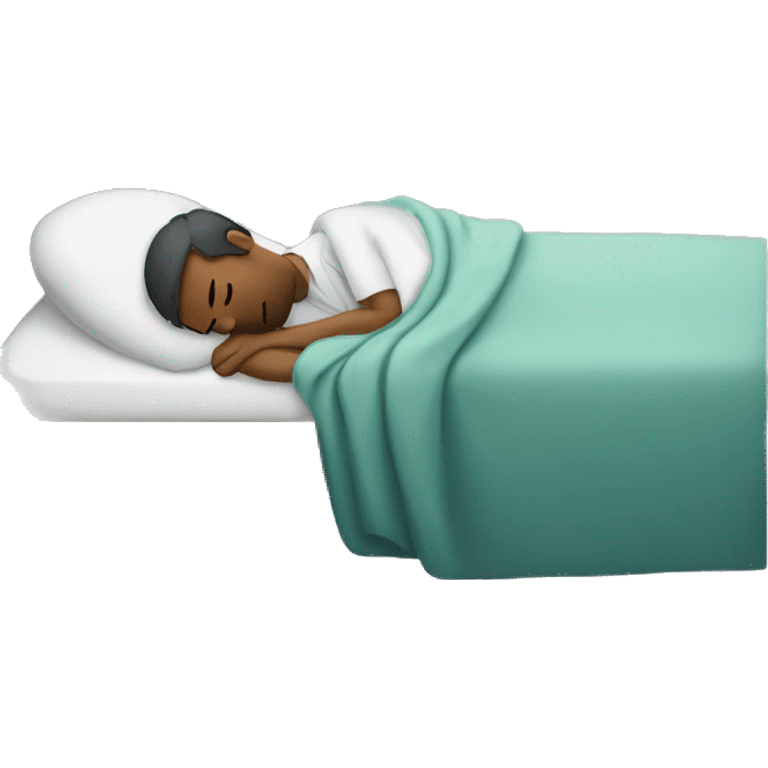 A sick man sleeping on bed emoji