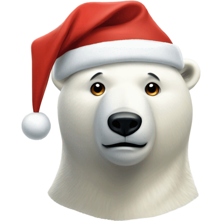 Polar bear with Christmas hat emoji