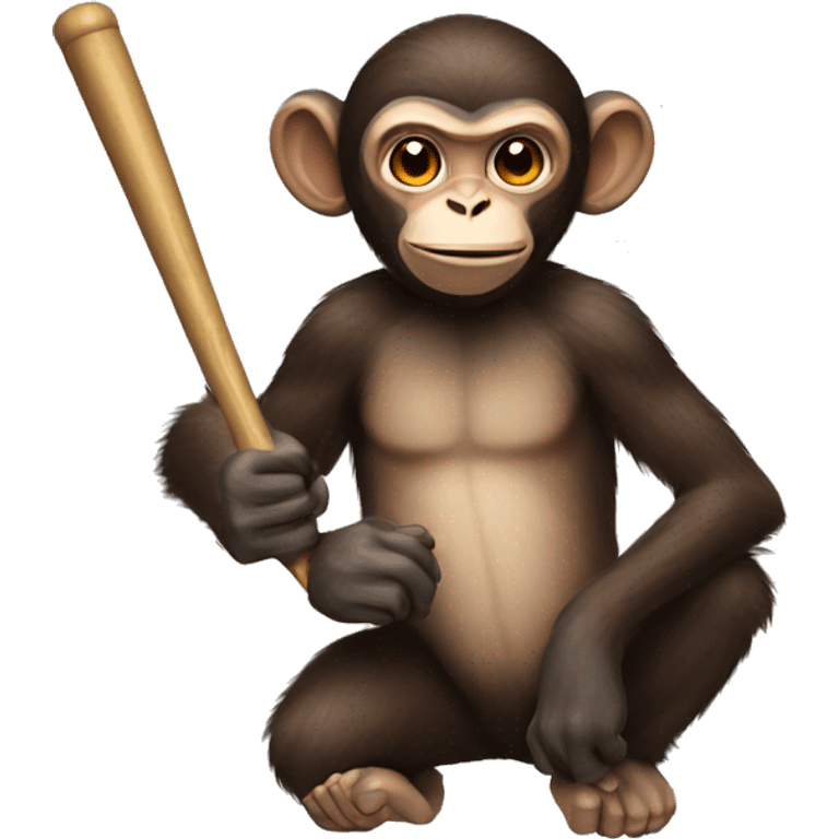 A monkey with a bat emoji