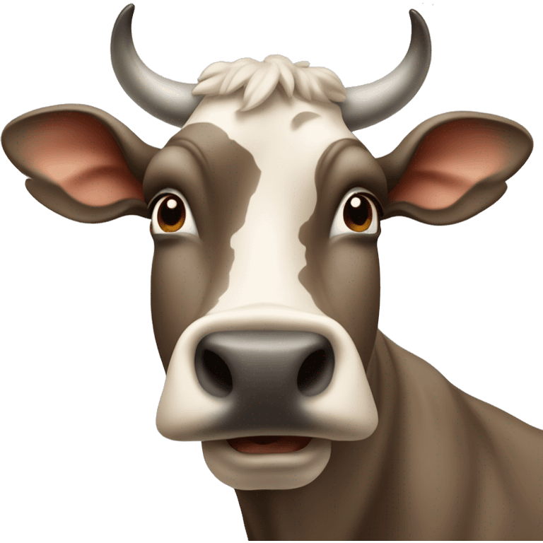 Brown Swiss cow with horns  emoji